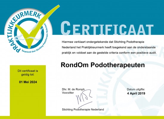 certificaat 2019